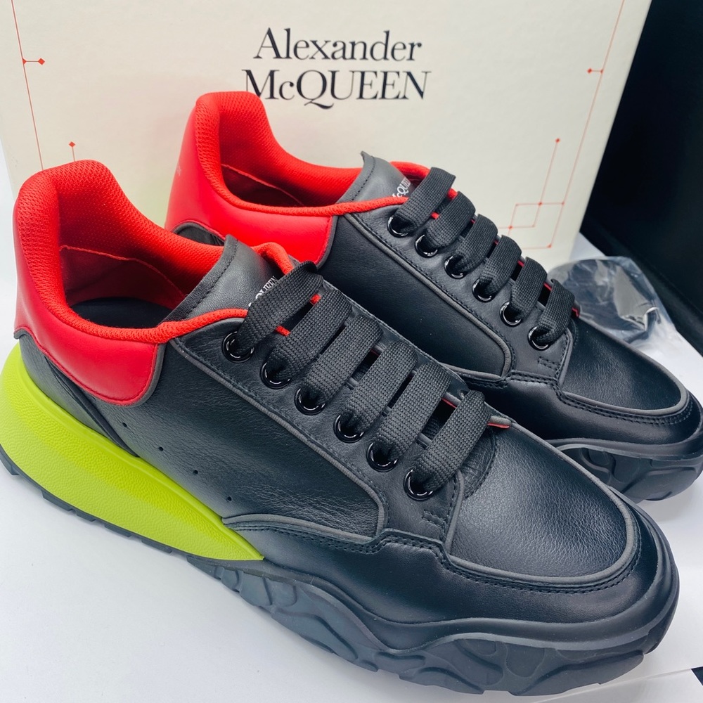 Alexander McQueen Men’s Mixed Media Court Sneakers Size 10 NWB AUTHENTIC - Picture 1 of 11